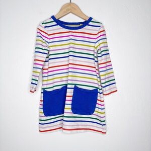 Mini Boden Striped Rainbow Pocket Dress Size 3-4Yrs *Play Condition*